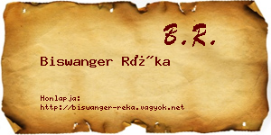 Biswanger Réka névjegykártya